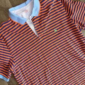 Brooks Brothers Performance Polo Shirt Men’s XXL Blue Orange Striped